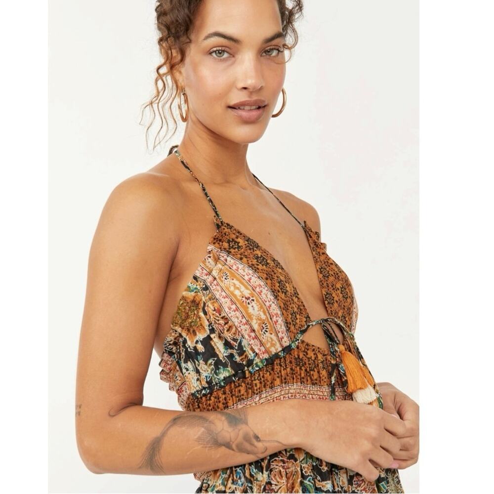 Free People Bohemian Gypsy Beachy Real Love Maxi Dress Twilight Combo Size Large - Picture 8 of 16